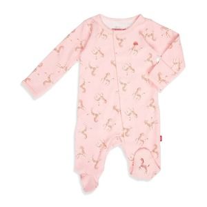NWT MAGNETIC ME - Game for Play Pink Organic Cotton Magnetic Footie Sz. 3-6M